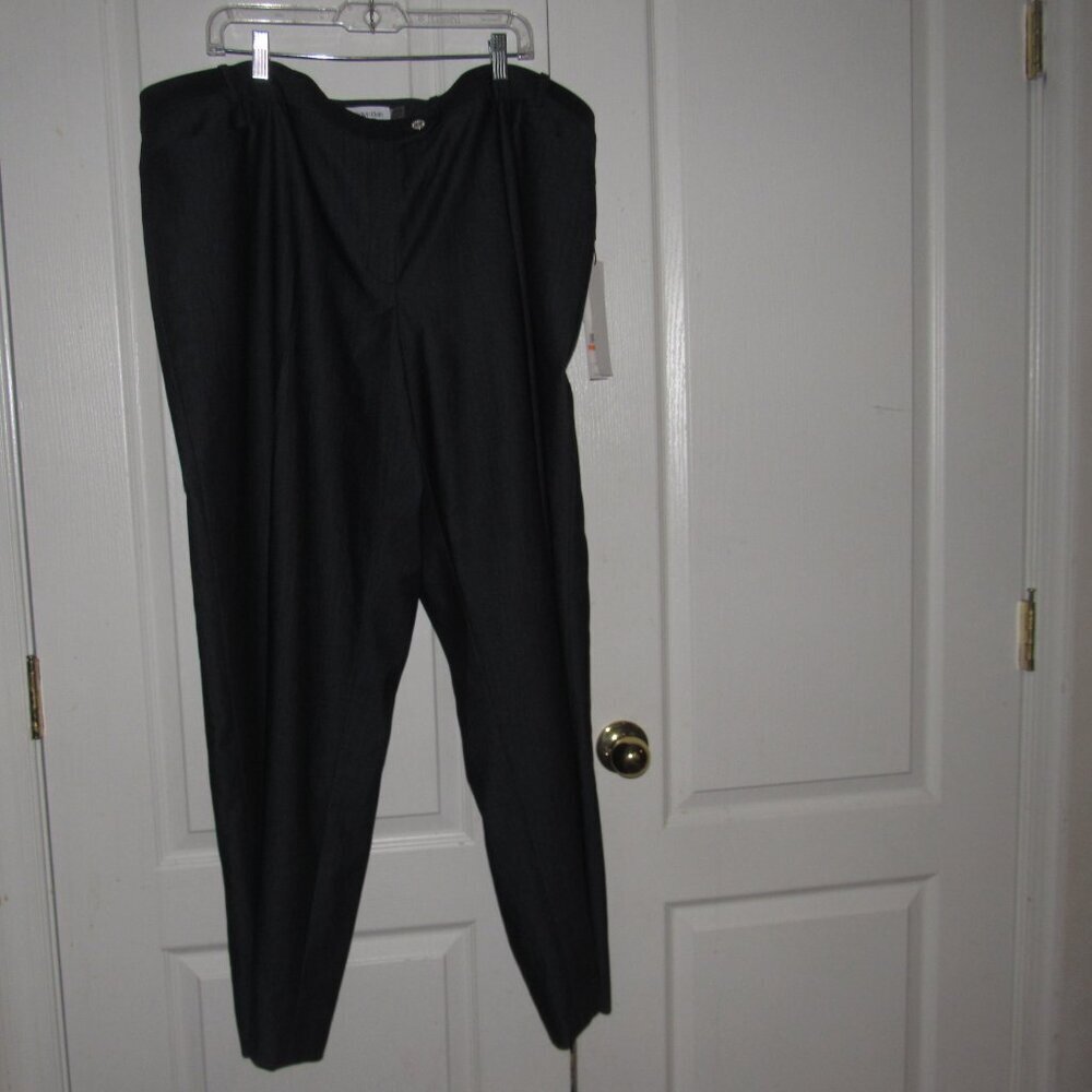 NWT CALVIN KLEIN Modern Fit Tapered Leg Gray Career Slacks Pants Plus Size 24W